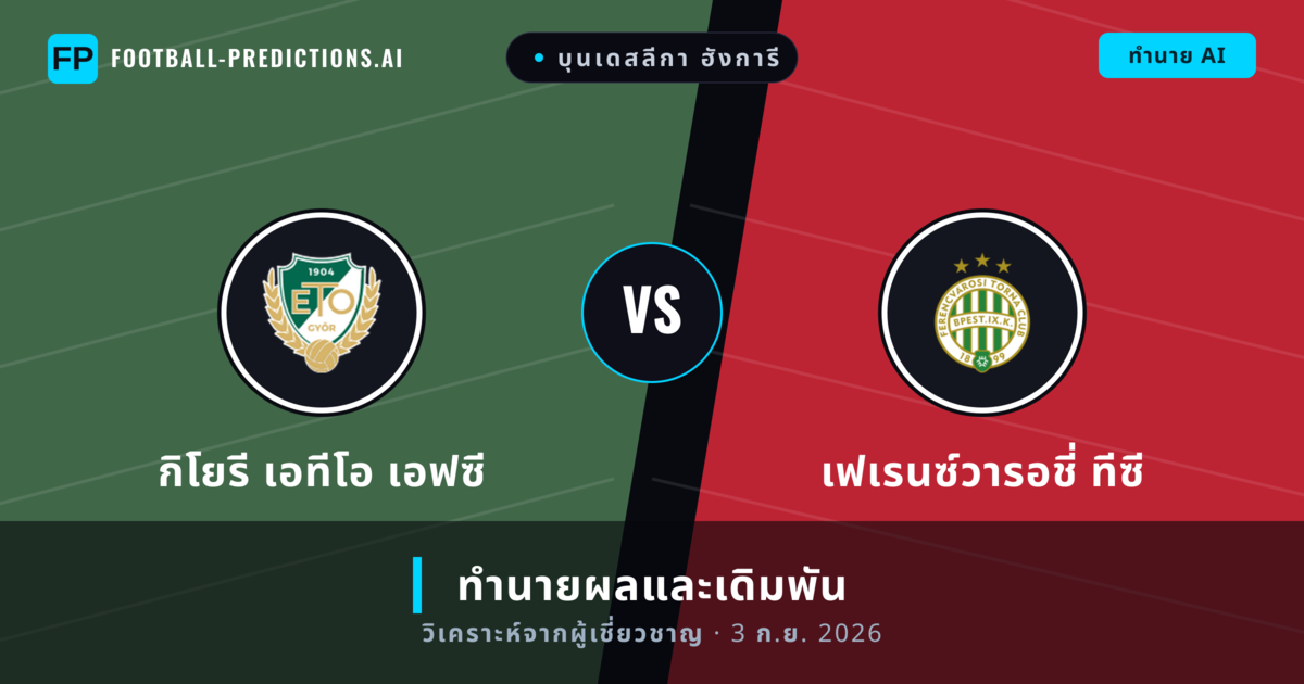 กิโยรี เอทีโอ เอฟซี พบ เฟเรนซ์วารอชี่ ทีซี — ทำนายผลและพรีวิวการแข่งขัน