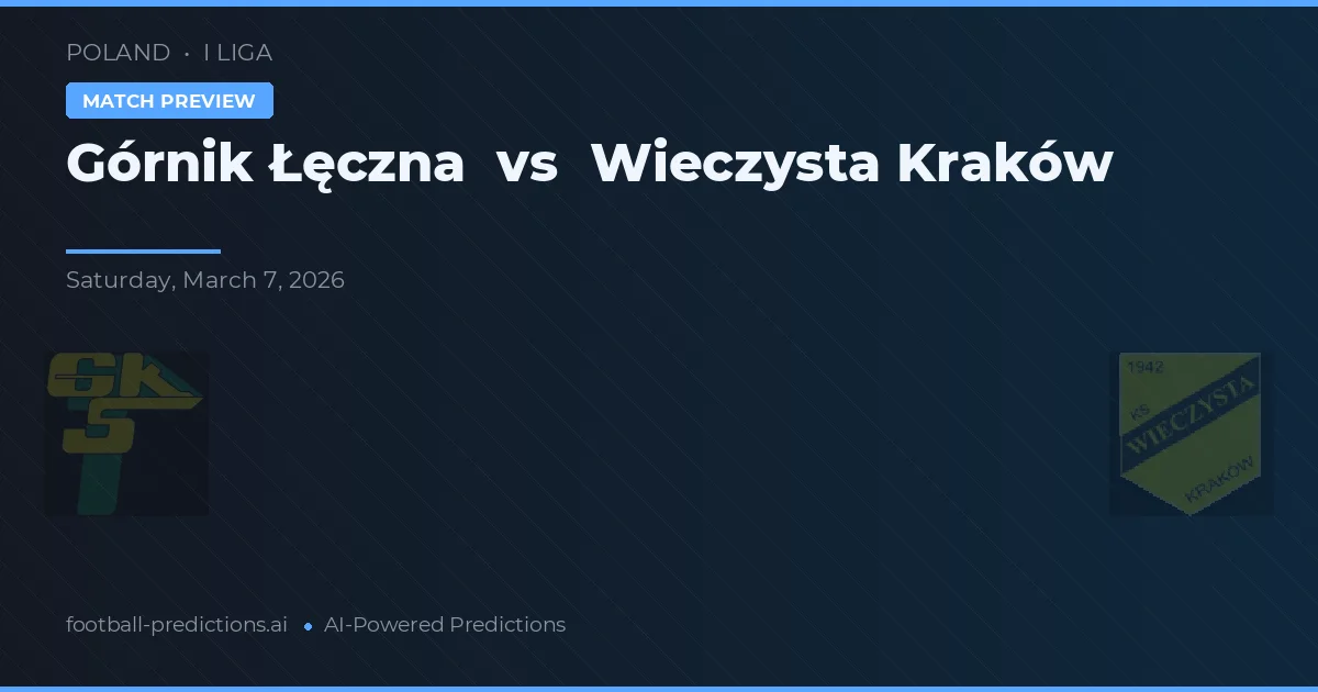 Górnik Łęczna vs Wieczysta Kraków — match prediction & preview