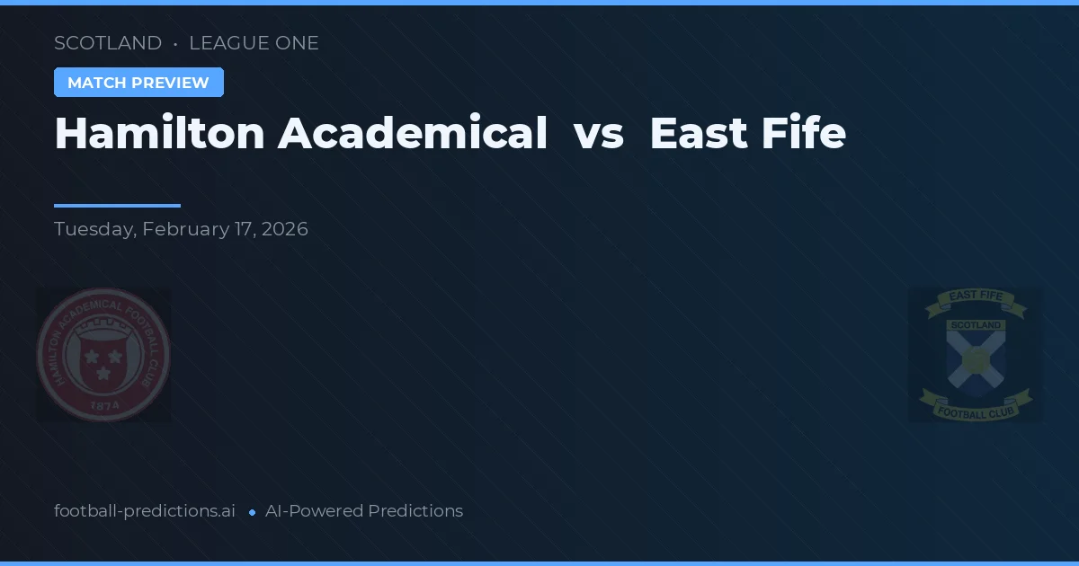 Hamilton Academical vs East Fife — match prediction & preview