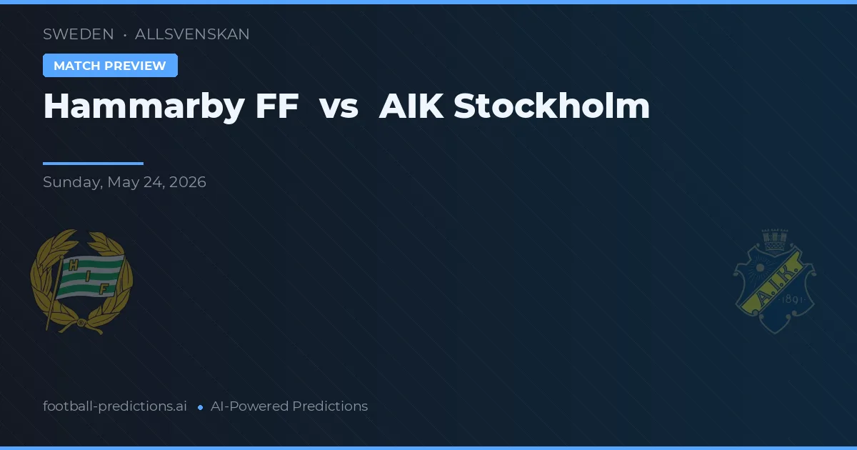 Hammarby IF vs AIK Stockholm — prediksi dan pratinjau pertandingan