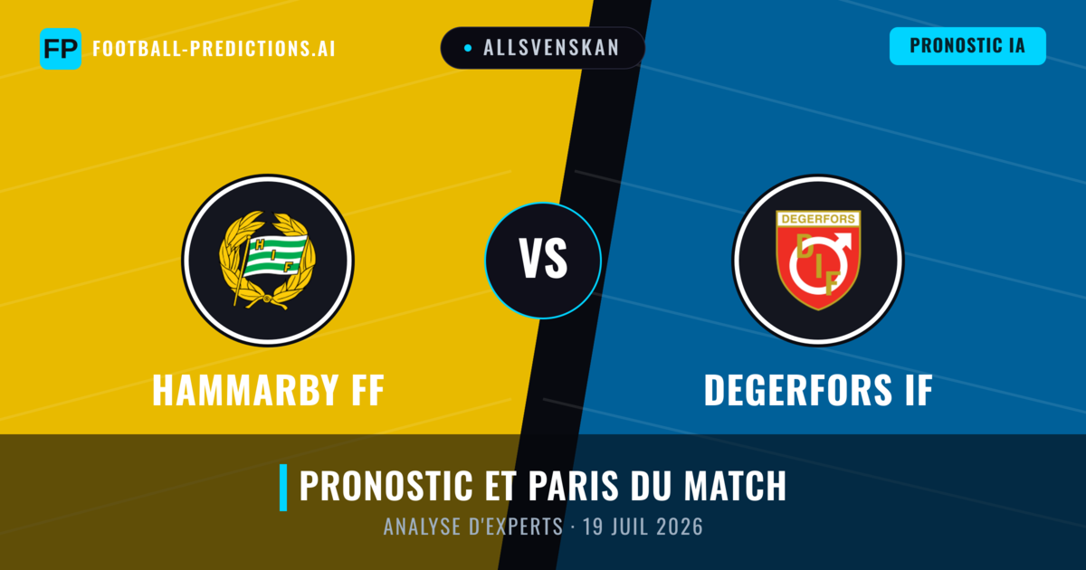 Hammarby FF vs Degerfors IF — pronostic et avant-match