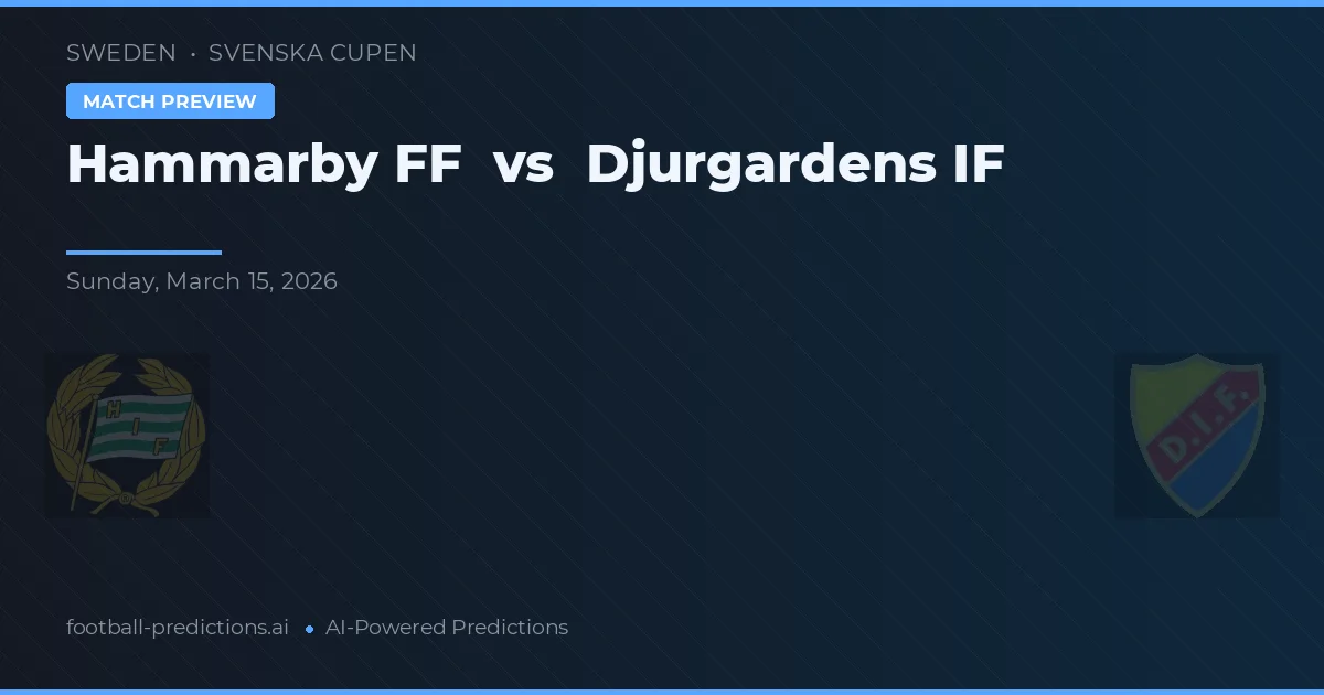 Hammarby FF vs Djurgårdens IF — pronostic et avant-match
