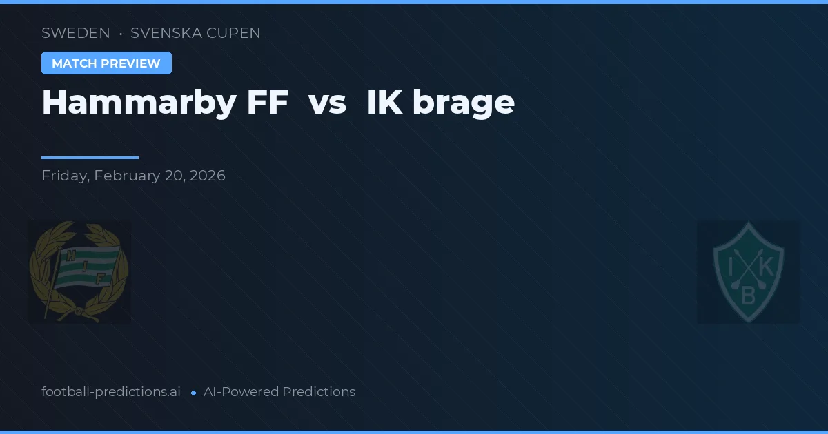 Hammarby FF vs IK brage — match prediction & preview