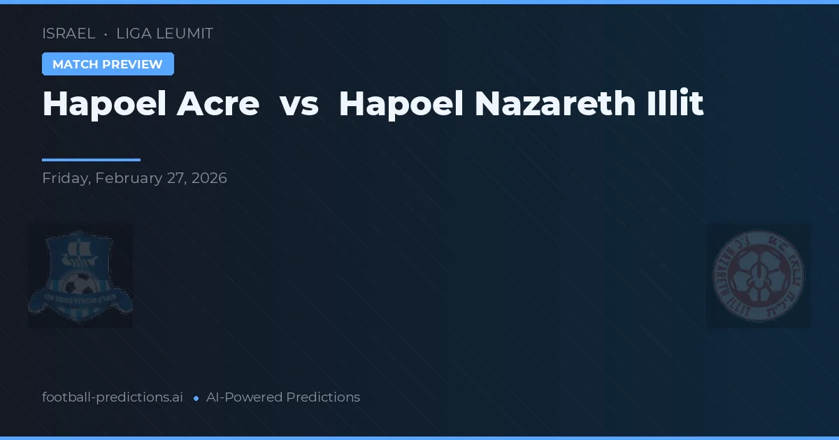 Hapoel Acre vs Hapoel Nazareth Illit — pronostico e anteprima del match