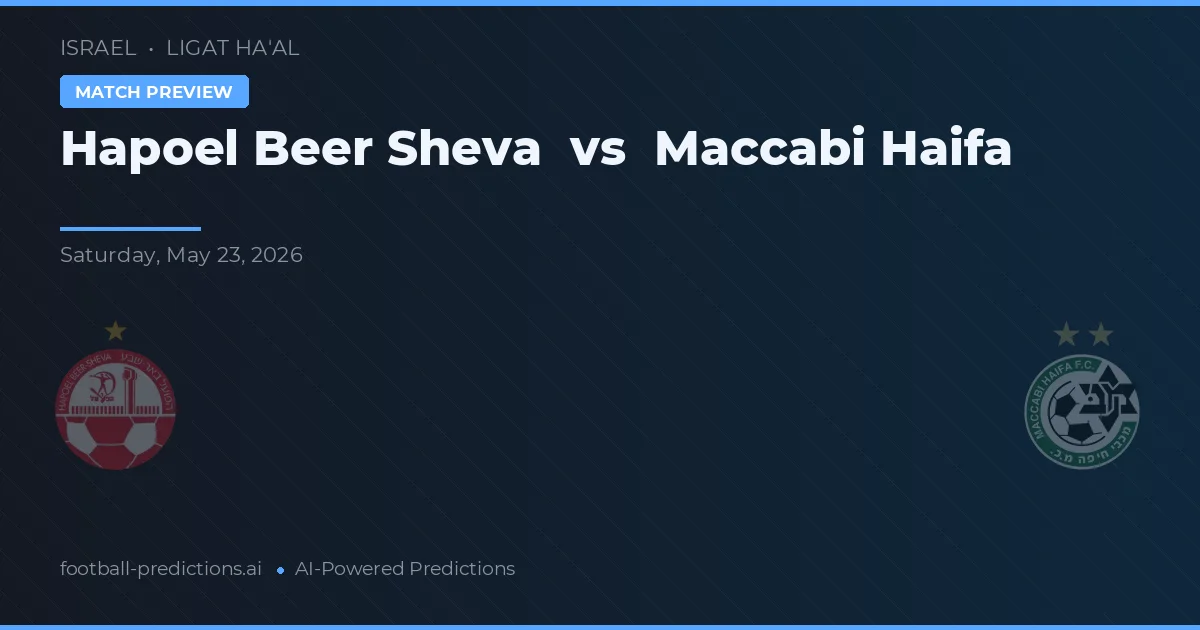Hapoel Be'er Sheva vs Maccabi Haifa — prediksi dan pratinjau pertandingan