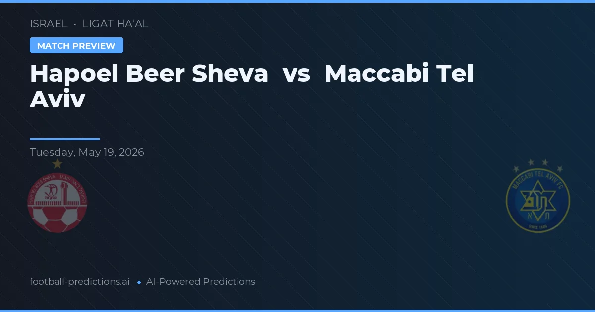 Hapoel Be'er Sheva vs Maccabi Tel Aviv — prediksi dan pratinjau pertandingan