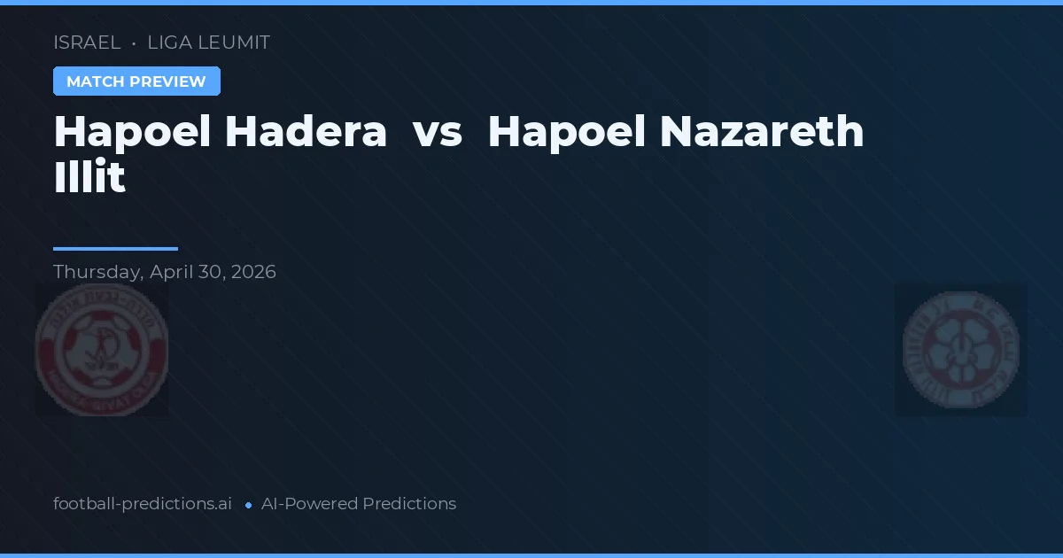 Hapoel Nazareth Illit vs Hapoel Hadera — match prediction & preview