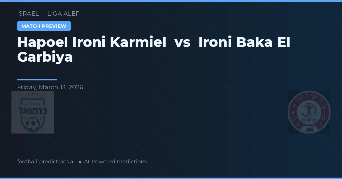 Hapoel Ironi Karmiel vs Ironi Baka El Garbiya — match prediction & preview