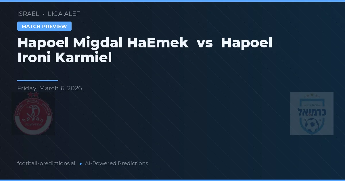 Hapoel Migdal HaEmek vs Hapoel Ironi Karmiel — prediksi dan pratinjau pertandingan