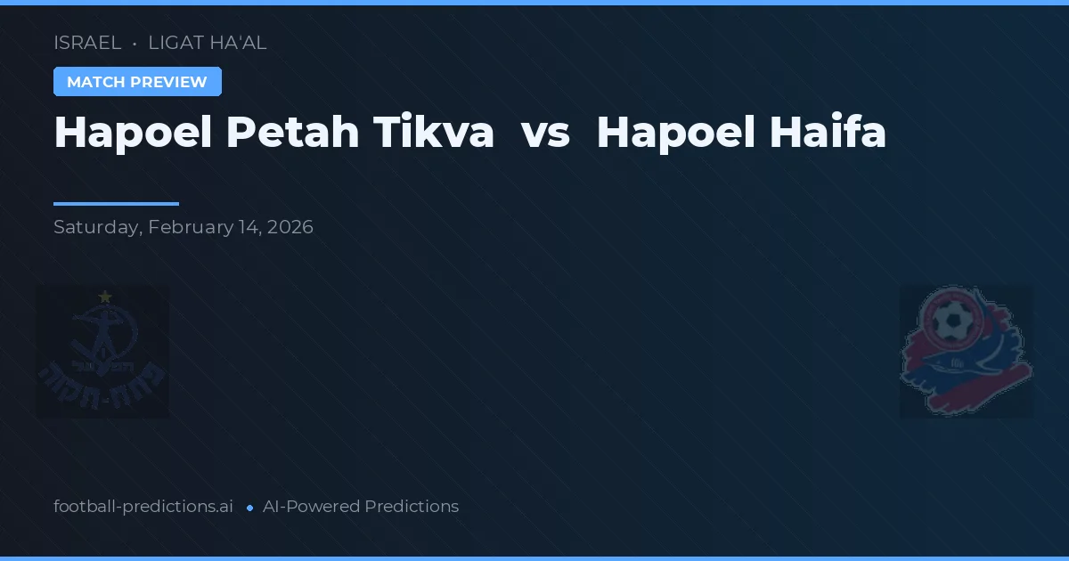 Hapoel Petah Tikva vs Hapoel Haifa — pronostic et avant-match