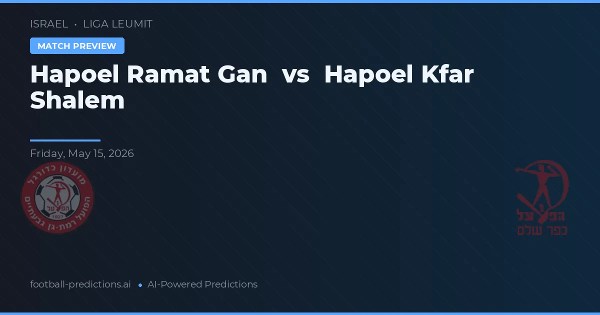 ฮาโปเอล รามัต กัน พบ ฮาโปเอล คฟาร์ ชาเลม — ทำนายผลและพรีวิวการแข่งขัน