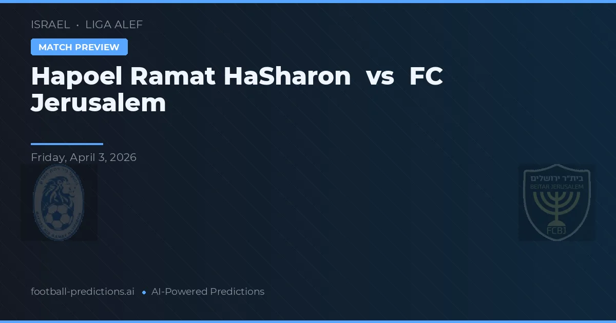 Hapoel Ramat HaSharon vs FC Jerusalem — dự đoán và xem trước trận đấu