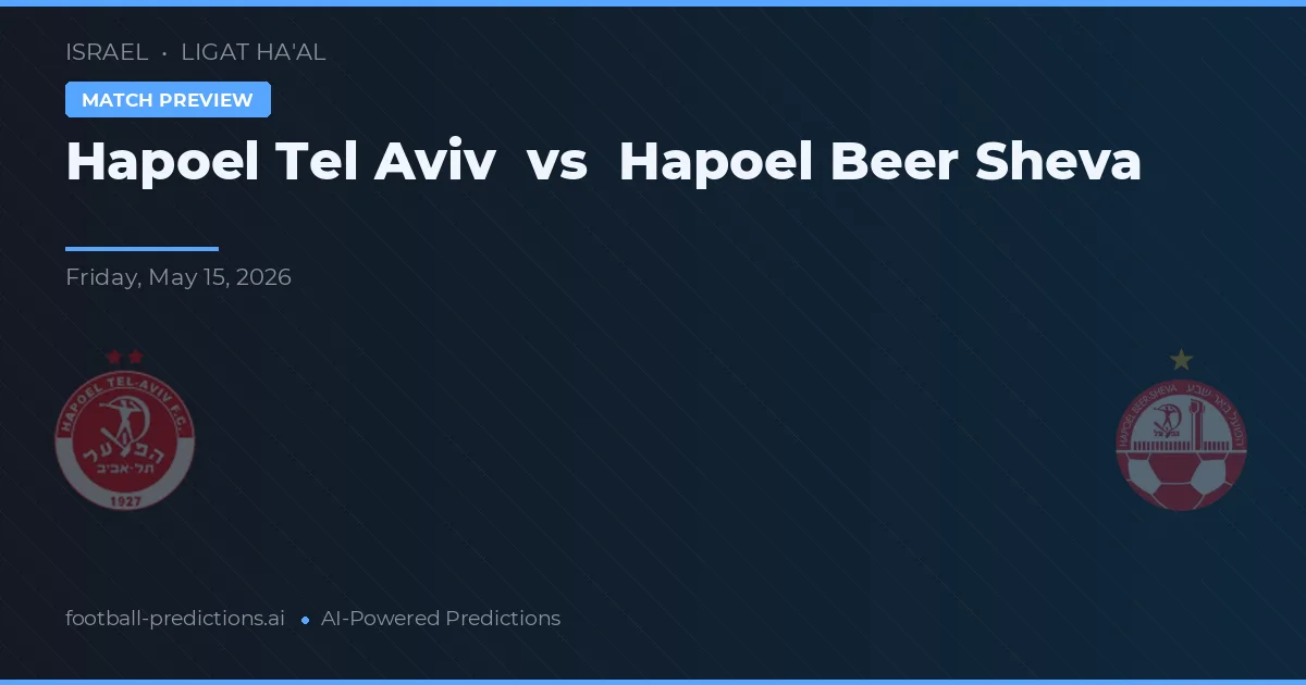 Hapoel Tel Aviv vs Hapoel Be'er Sheva — prediksi dan pratinjau pertandingan