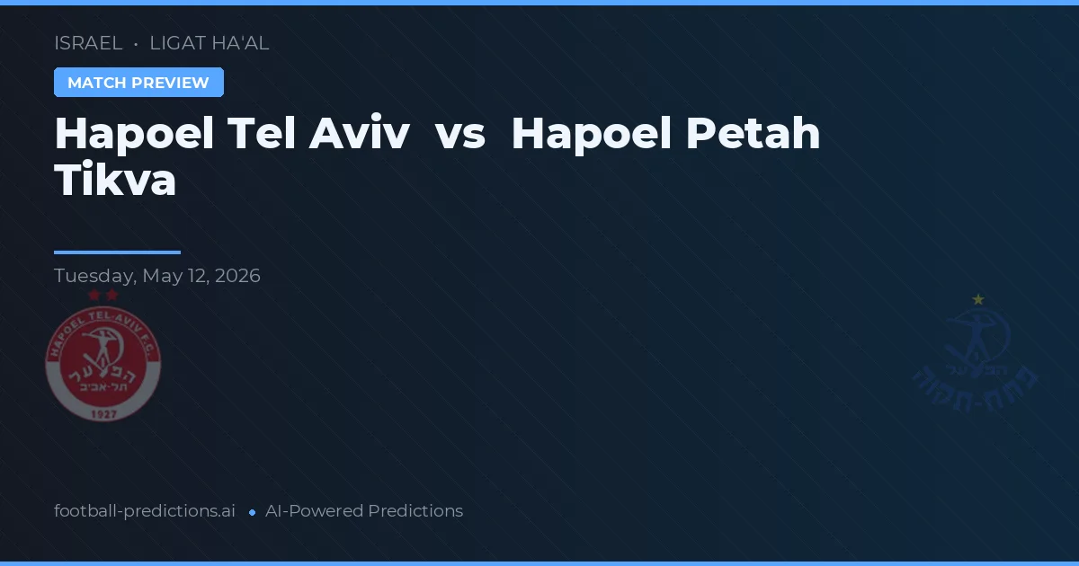 Hapoel Tel Aviv vs Hapoel Petah Tikva — dự đoán và xem trước trận đấu