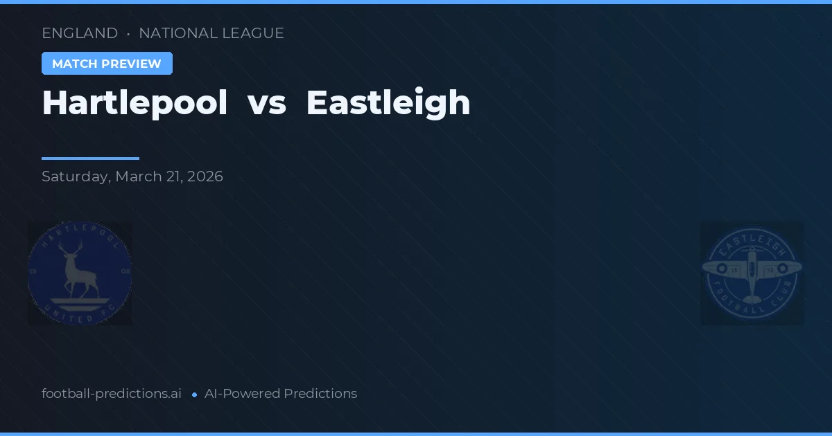 Hartlepool vs Eastleigh — hula at preview ng laban