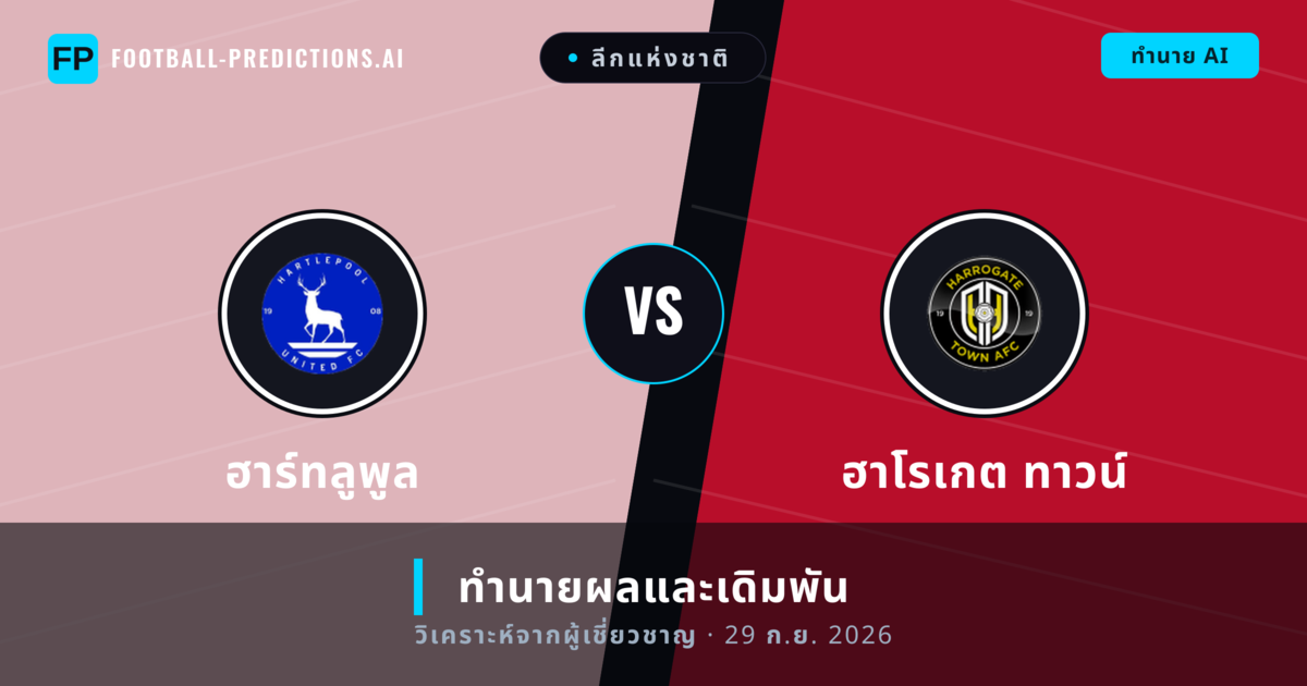 ฮาร์ทลูพูล พบ ฮาโรเกต ทาวน์ — ทำนายผลและพรีวิวการแข่งขัน