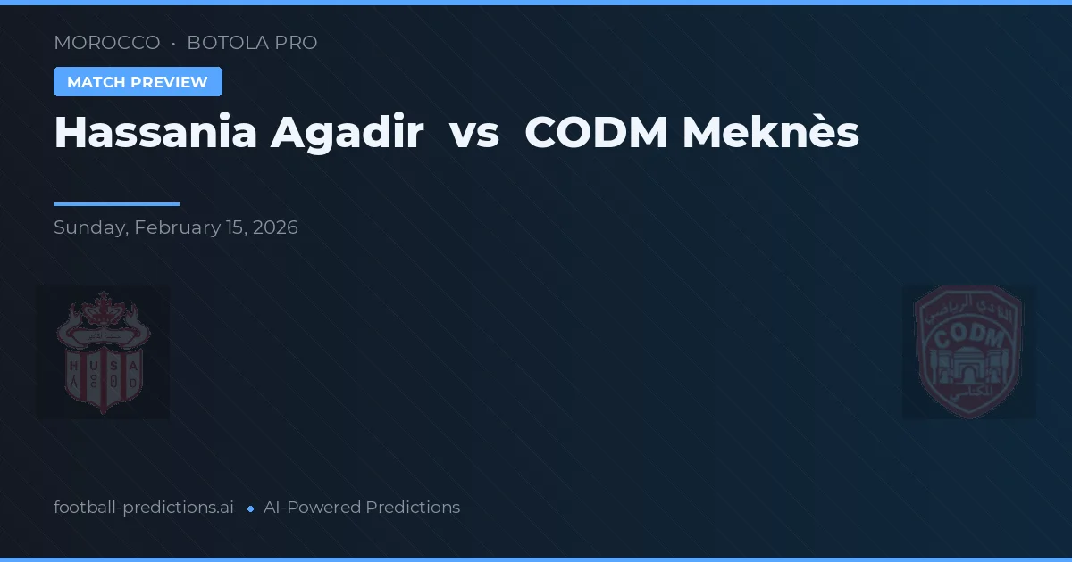 Hassania Agadir vs CODM Meknès — prediksi dan pratinjau pertandingan