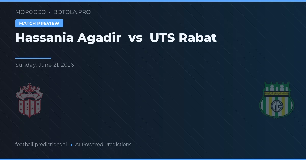 Hassania Agadir vs UTS Rabat — match prediction & preview