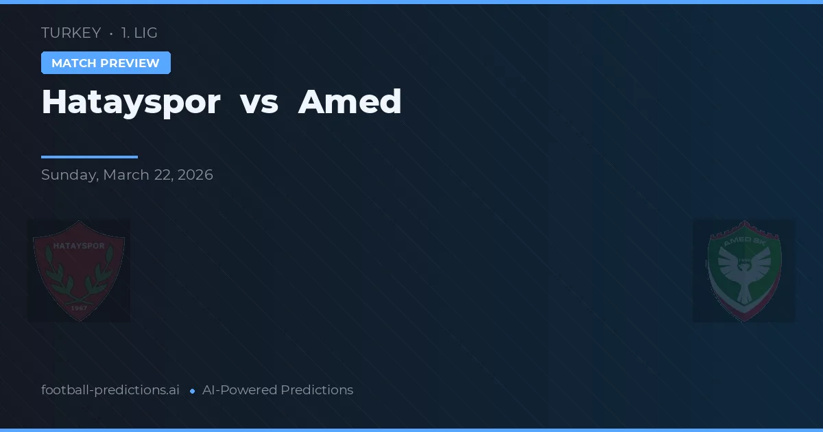 Hatayspor vs Amed — prediksi dan pratinjau pertandingan