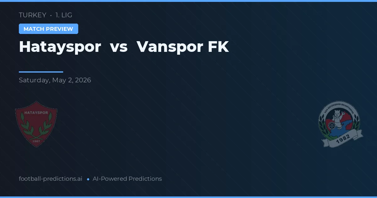 Hatayspor vs VAN BB — pronostico e anteprima del match