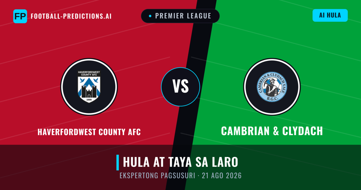 Haverfordwest County AFC vs Cambrian & Clydach — hula at preview ng laban
