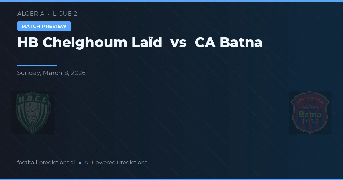 HB Chelghoum Laïd vs CA Batna — pronostico e anteprima del match