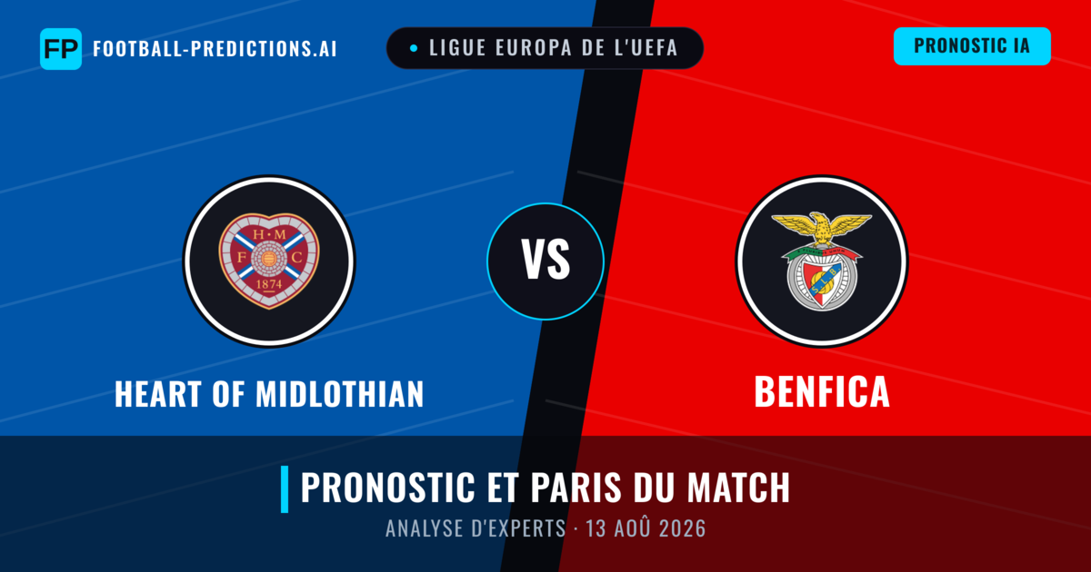 Heart of Midlothian vs Benfica — pronostic et avant-match