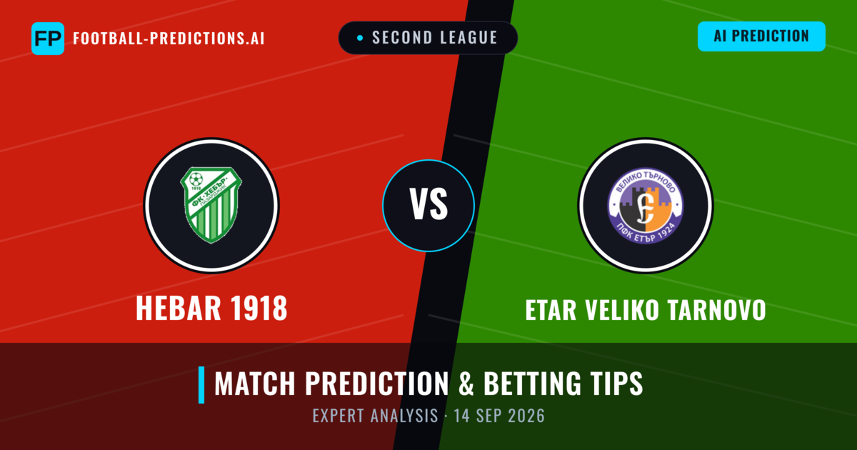 Hebar 1918 vs Etar Veliko Tarnovo — match prediction & preview