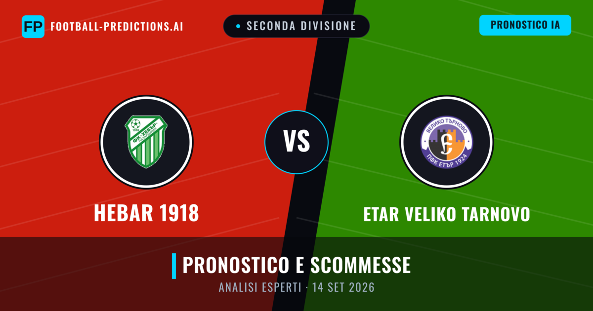 Hebar 1918 vs Etar Veliko Tarnovo — pronostico e anteprima del match