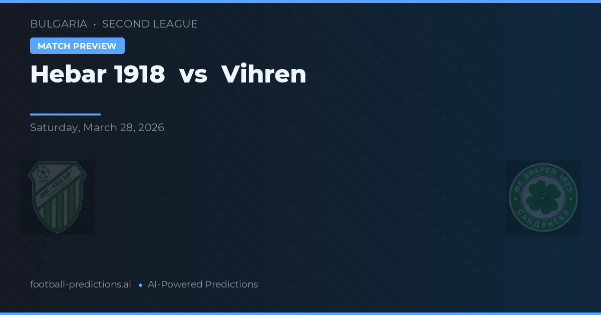 Hebar 1918 vs Vihren — match prediction & preview