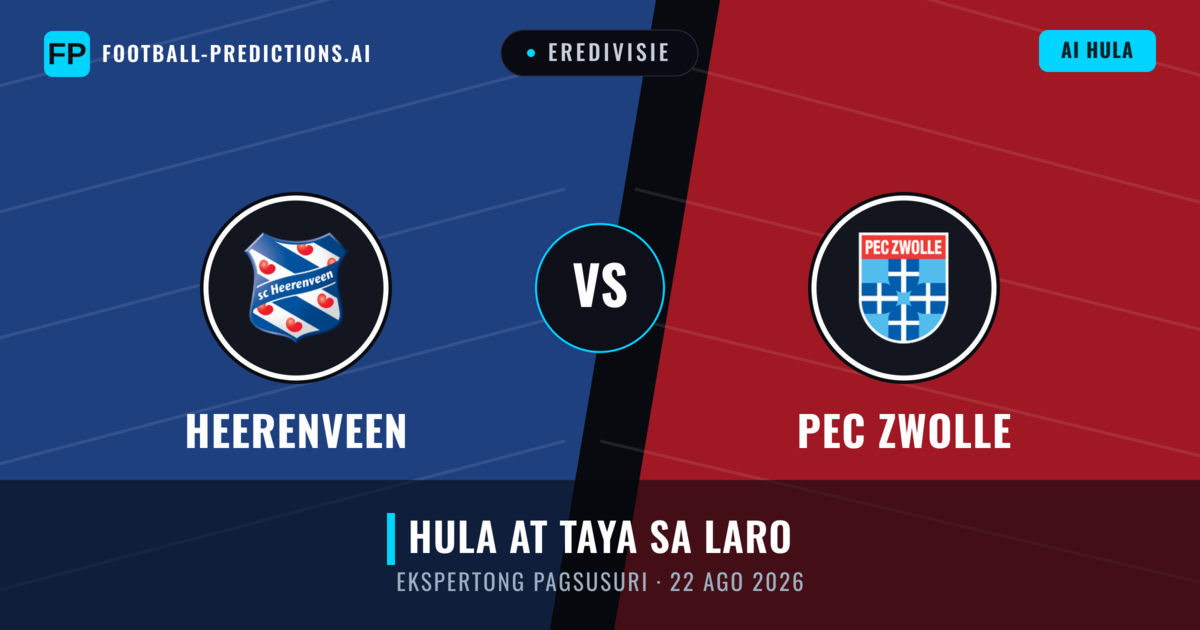 Heerenveen vs PEC Zwolle — hula at preview ng laban
