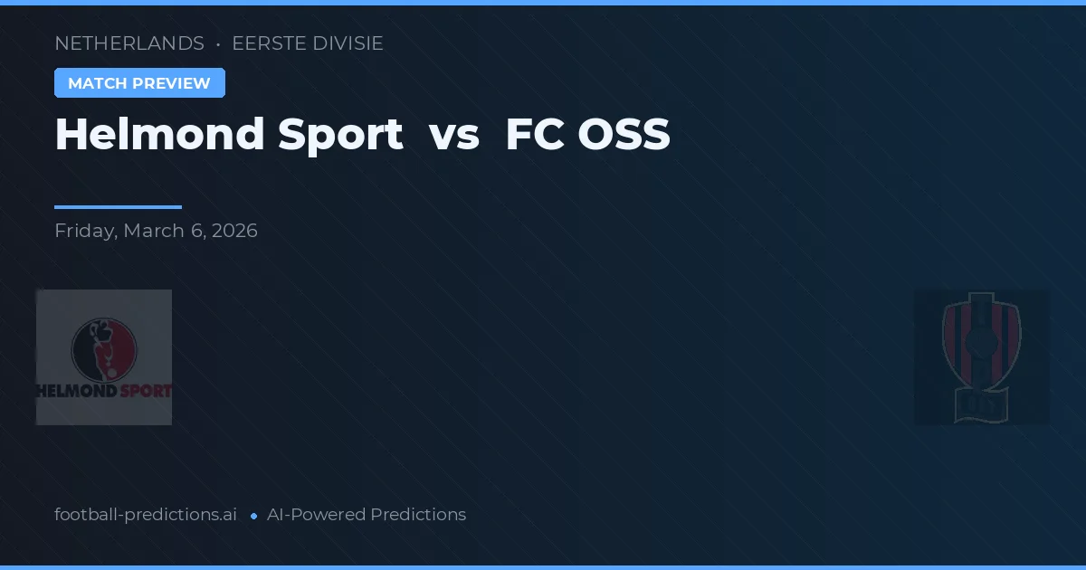 Helmond Sport vs FC OSS — match prediction & preview