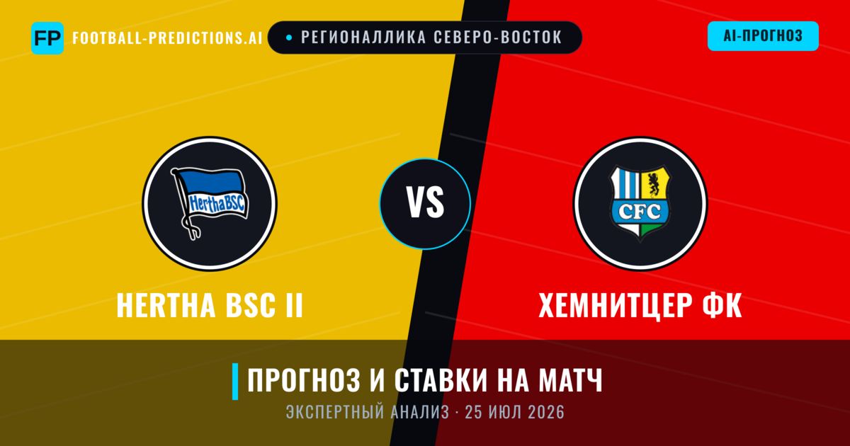 Hertha BSC II – Хемнитцер ФК — прогноз и превью матча