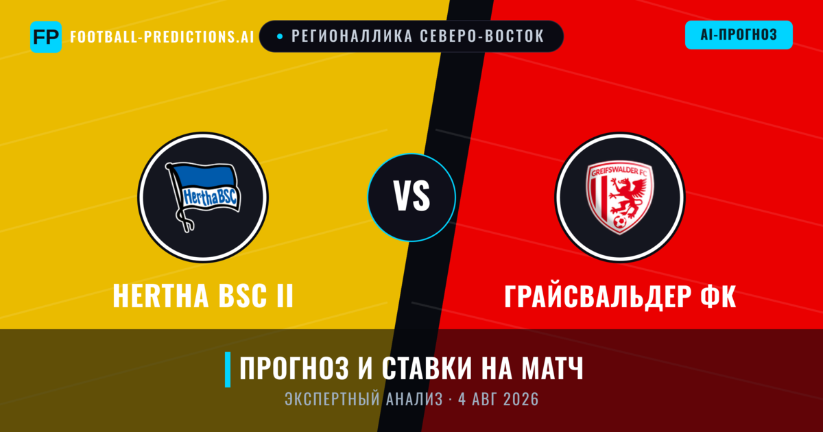 Hertha BSC II – Грайсвальдер ФК — прогноз и превью матча