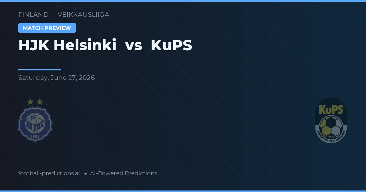 HJK 헬싱키 대 쿠프스 — 경기 예측 및 프리뷰
