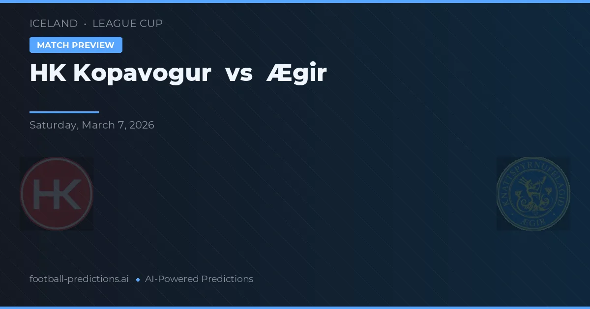 HK Kópavogur vs Ægir — pronostic et avant-match
