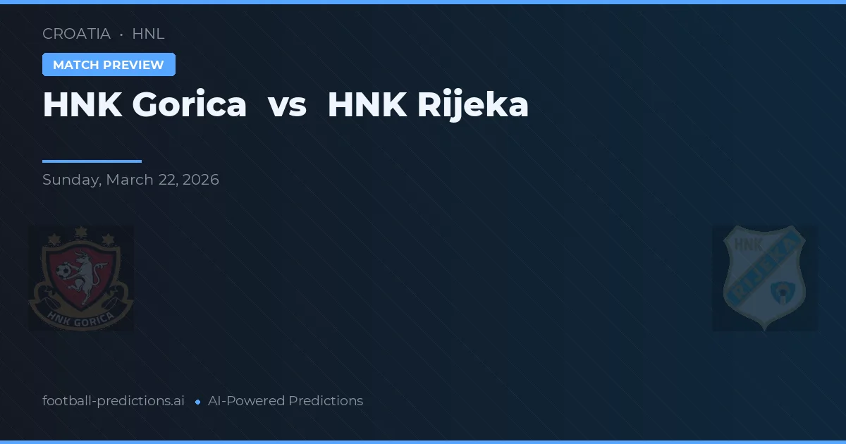 HNK Gorica vs HNK Rijeka — pronostico e anteprima del match