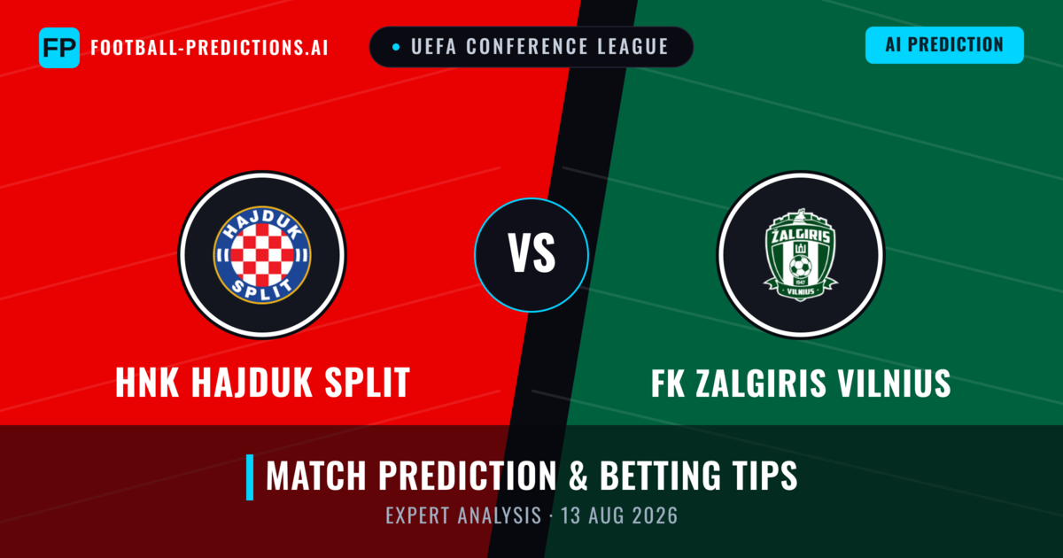 HNK Hajduk Split vs FK Zalgiris Vilnius — match prediction & preview
