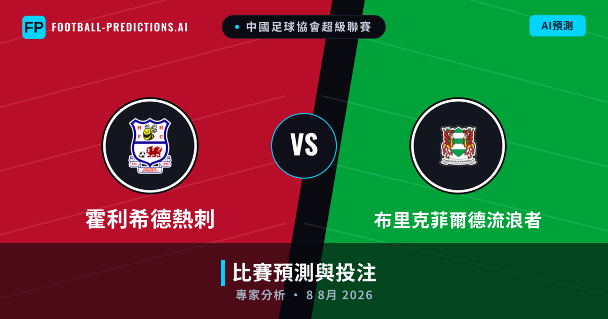 霍利希德熱刺 vs 布里克菲爾德流浪者 — 比赛预测和前瞻