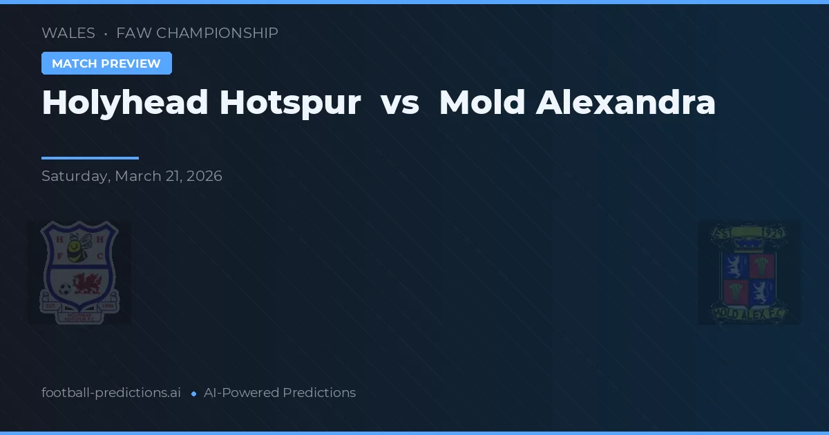 Holyhead Hotspur vs Mold Alexandra — Prognose und Spielvorschau