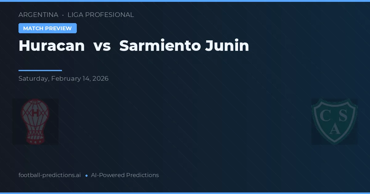 Huracán vs Sarmiento Junín — pronostic et avant-match