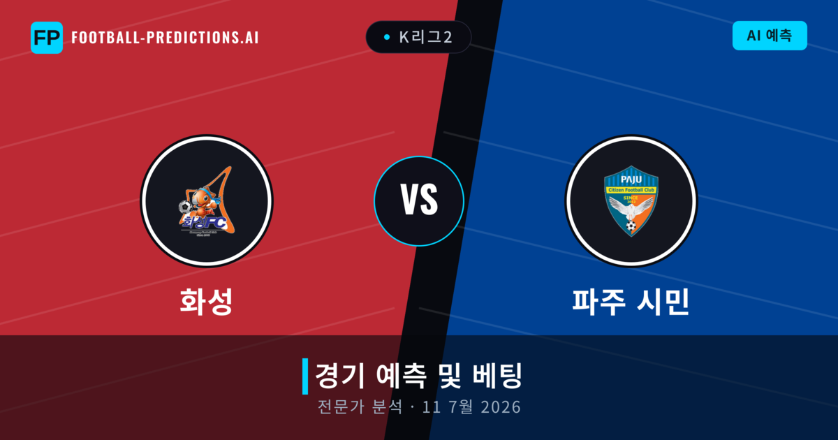 화성 대 파주 시민 — 경기 예측 및 프리뷰