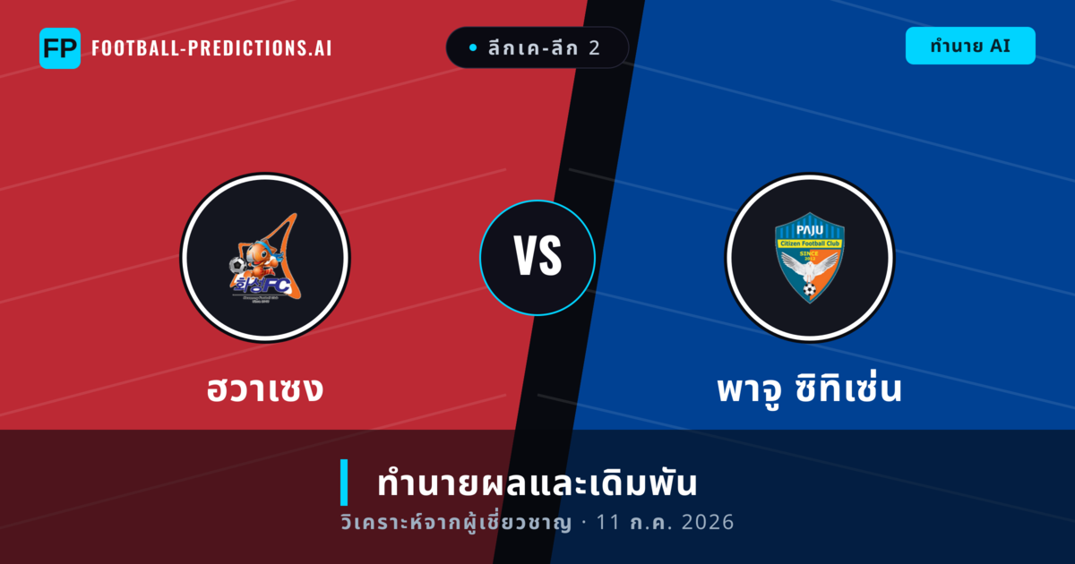 ฮวาเซง พบ พาจู ซิทิเซ่น — ทำนายผลและพรีวิวการแข่งขัน