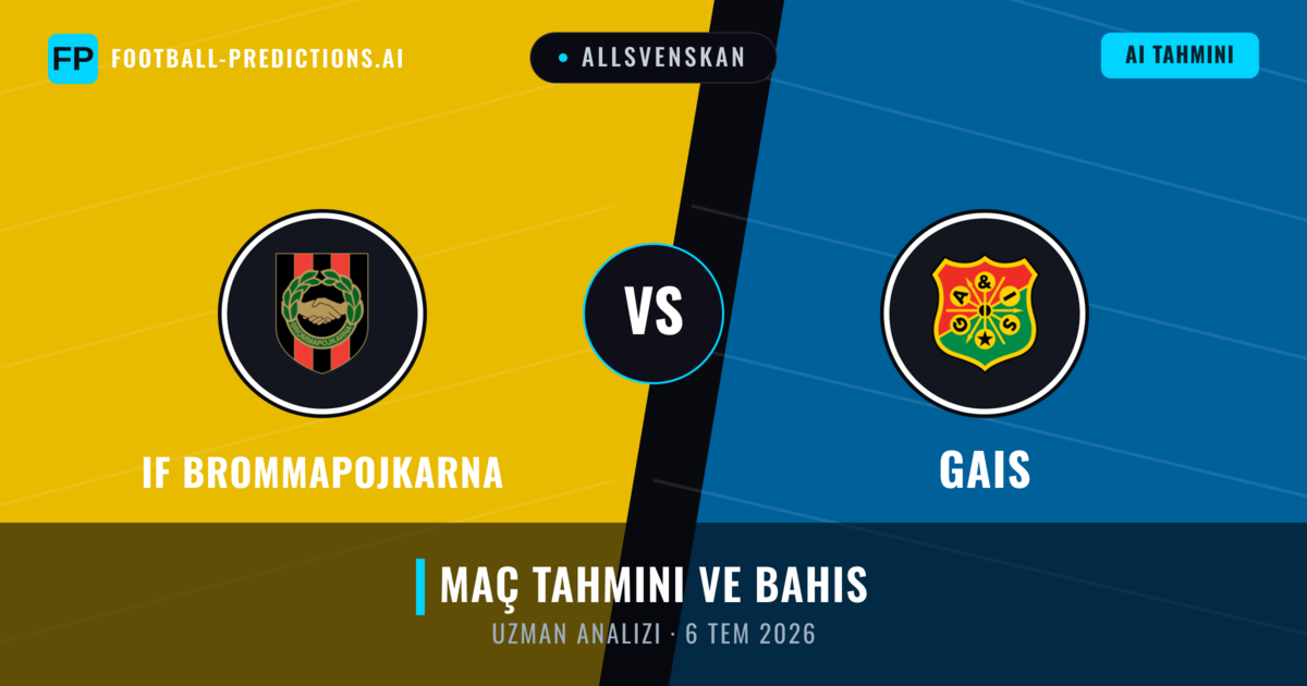 IF Brommapojkarna - Gais — maç tahmini ve önizleme