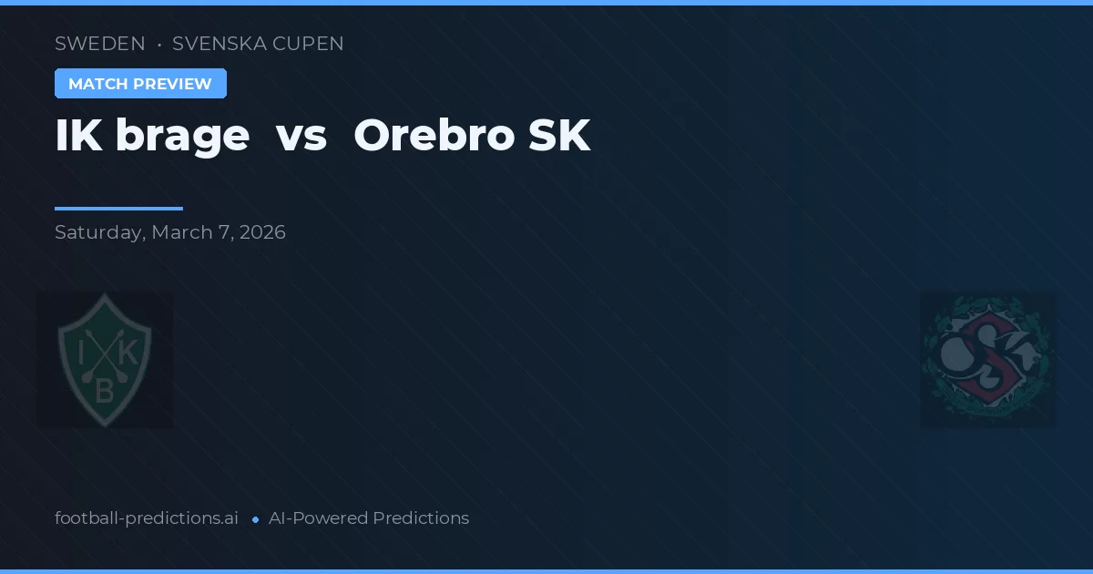 IK Bjäreg vs Örebro SK — Prognose und Spielvorschau