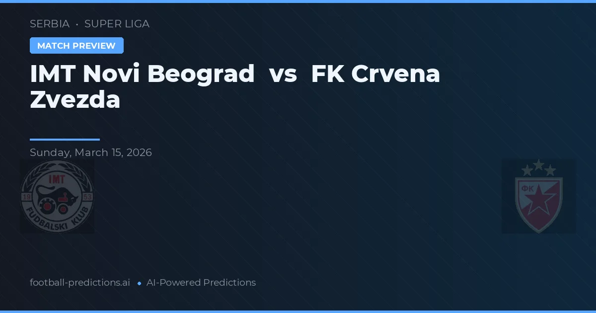 IMT Novi Beograd vs FK Crvena Zvezda — match prediction & preview