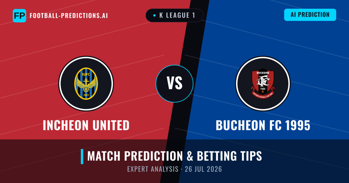 Incheon United vs Bucheon FC 1995 — match prediction & preview