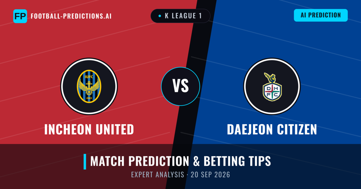 Incheon United vs Daejeon Citizen — match prediction & preview