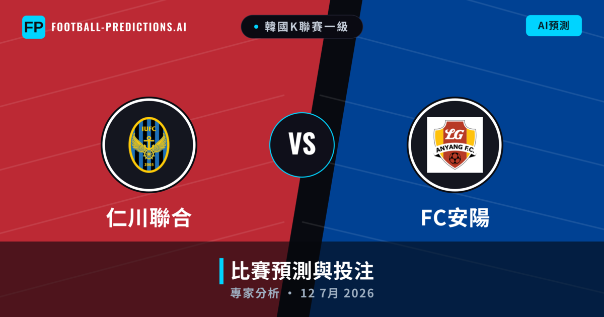 仁川聯合 vs FC安陽 — 比赛预测和前瞻