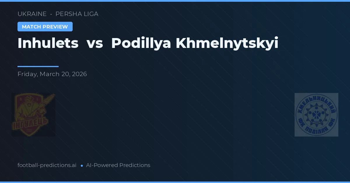 Inhulets vs Podillya Khmelnytskyi — pronostic et avant-match